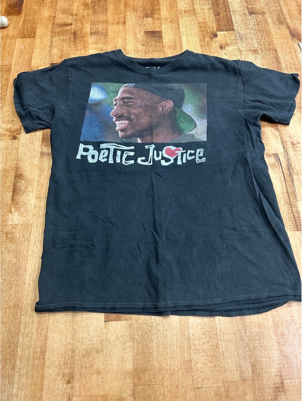 Poetic Justice Black Graphic T-Shirt Size Small